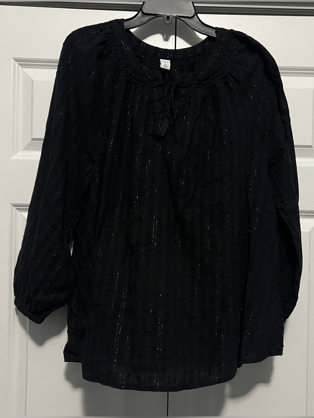 Old Navy Flowy Black Pinstripe Oversized Blouse